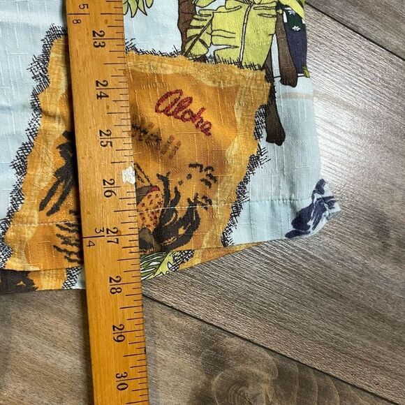 Vintage Quiksilver Tan Short‎ Sleeve Striped Buttonup Men Medium O-59 - Picture 4 of 6